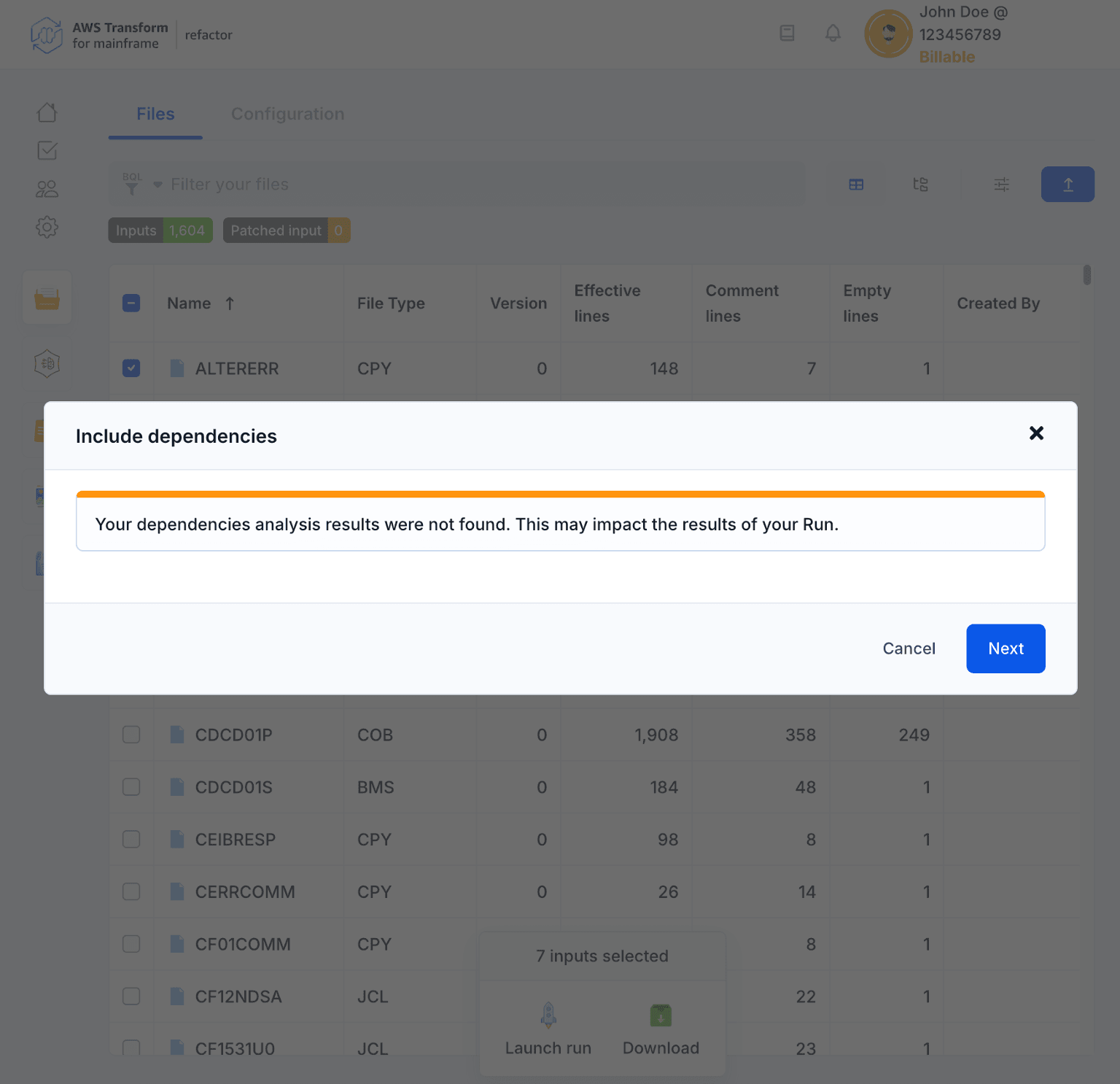 Missing dependencies
