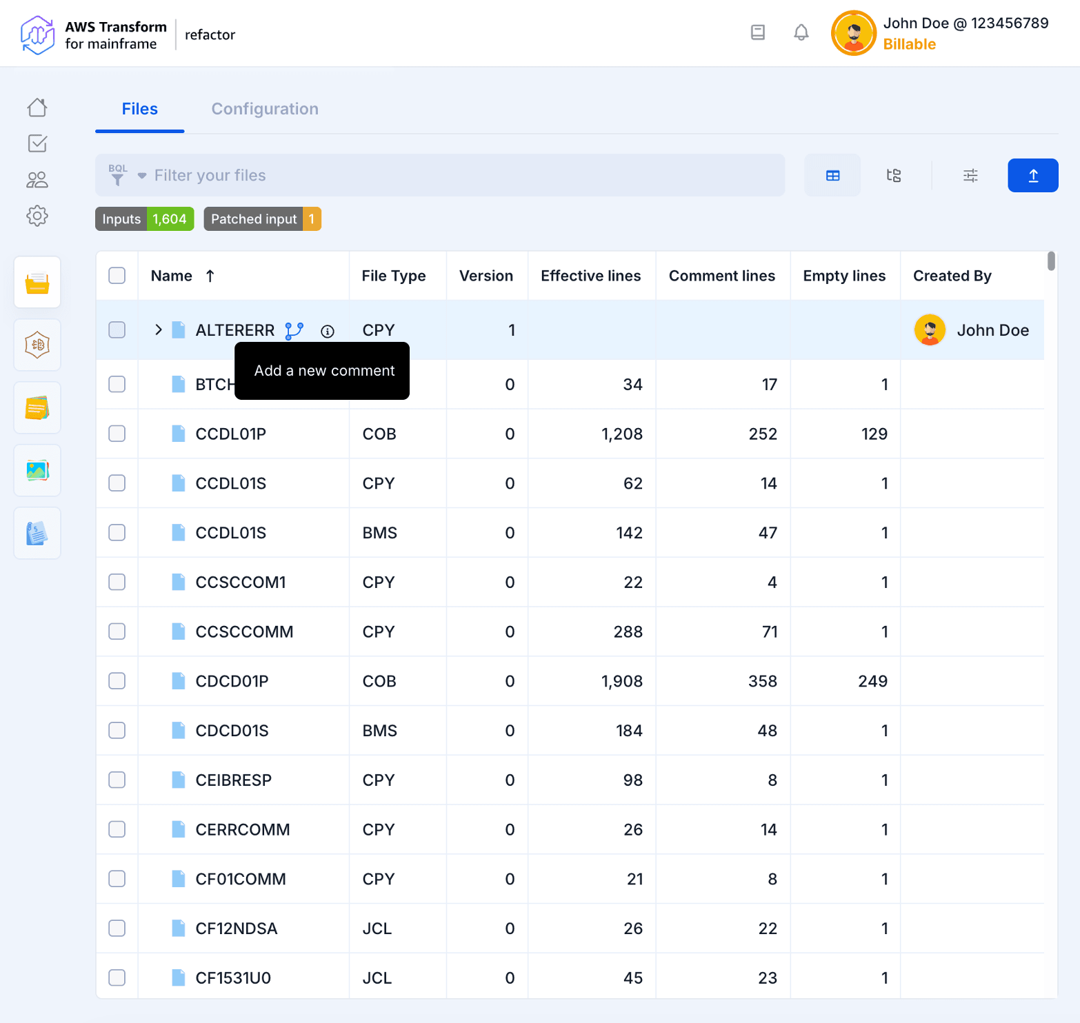 Version tooltip text